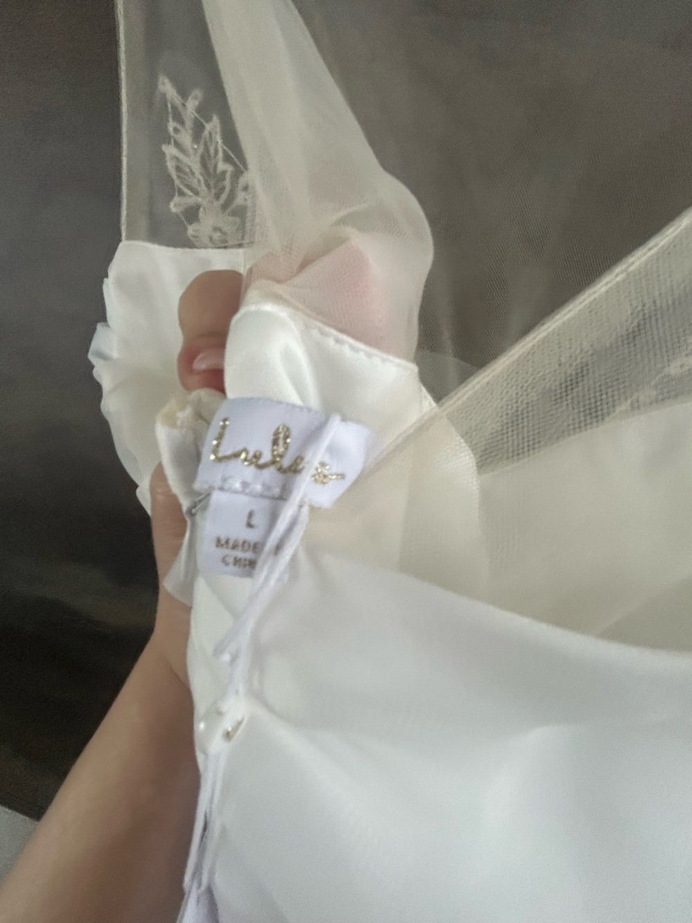 NWT Lulus Yours for Eternity White Organza Embroidered Pleated Maxi Dress - Picture 13 of 13